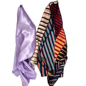 H&M Silk Striped Purple Hair Scarf Bandanas